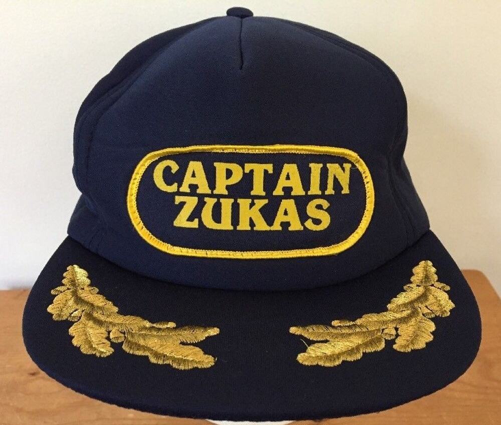 Vintage Captain Zukas Wear Guard Blue Foam Adjustable Snapback Baseball Hat Cap